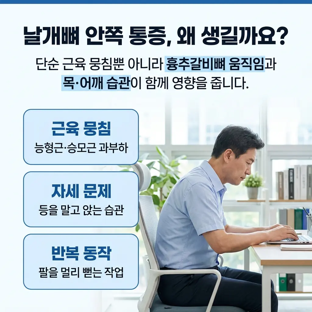 날개뼈 안쪽 통증에 영향을 줄 수 있는 요인