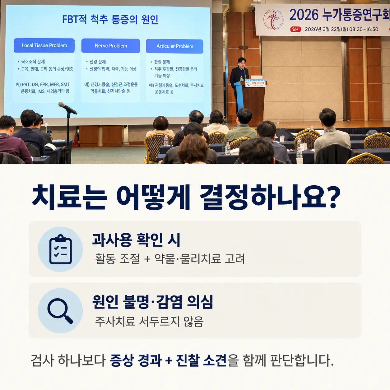 관절 붓기 원인에 따른 치료 결정 과정