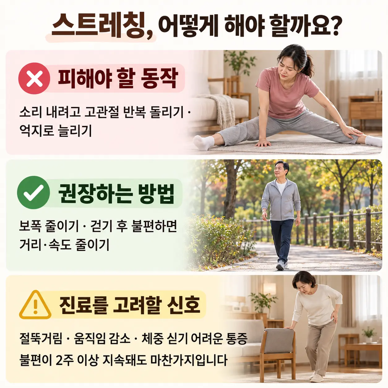 고관절 소리가 날 때 피할 스트레칭과 생활관리 방법