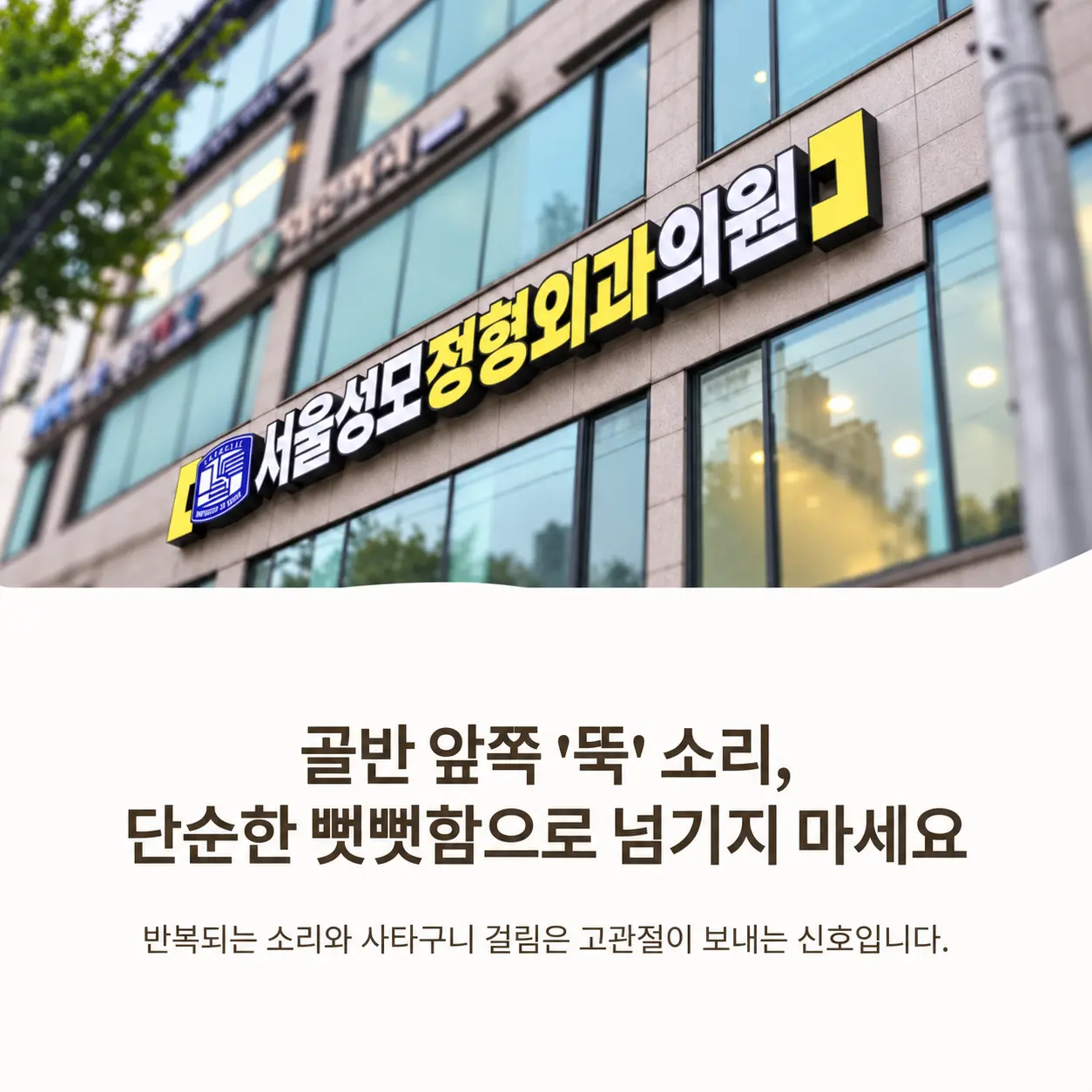 반복되는 골반 앞쪽 소리와 걸림에 대한 진료 안내
